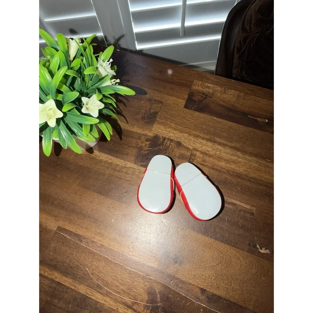 AMERICAN GIRL DOLL FLOWER SWEATER AND RED SHOES